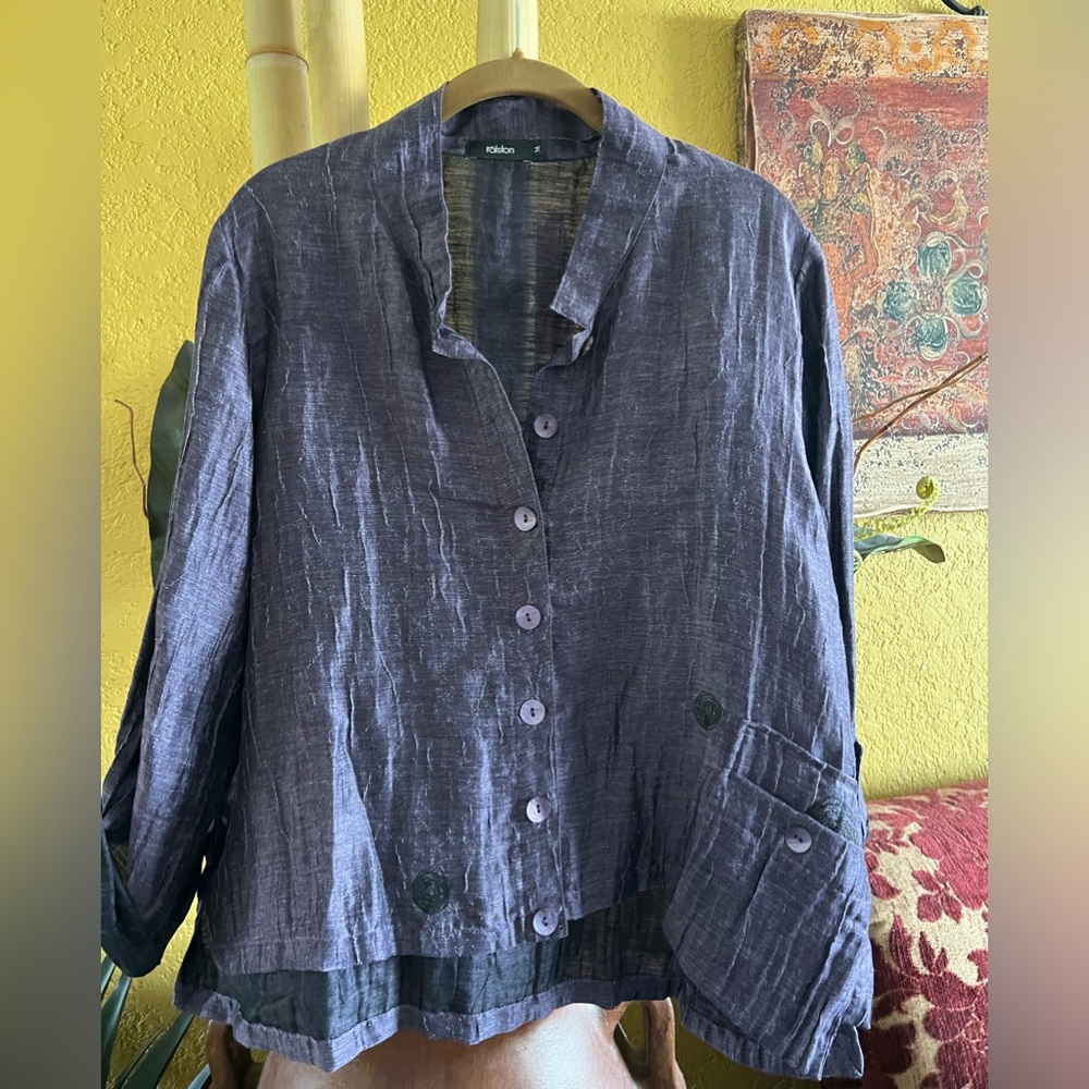 Set of top $200 with scarf $50, this topper can be wear as a blouse or jacket.